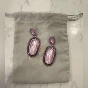 Kendra Scott Kaki Earrings in Lilac Matte and Lilac Mother of Pearl